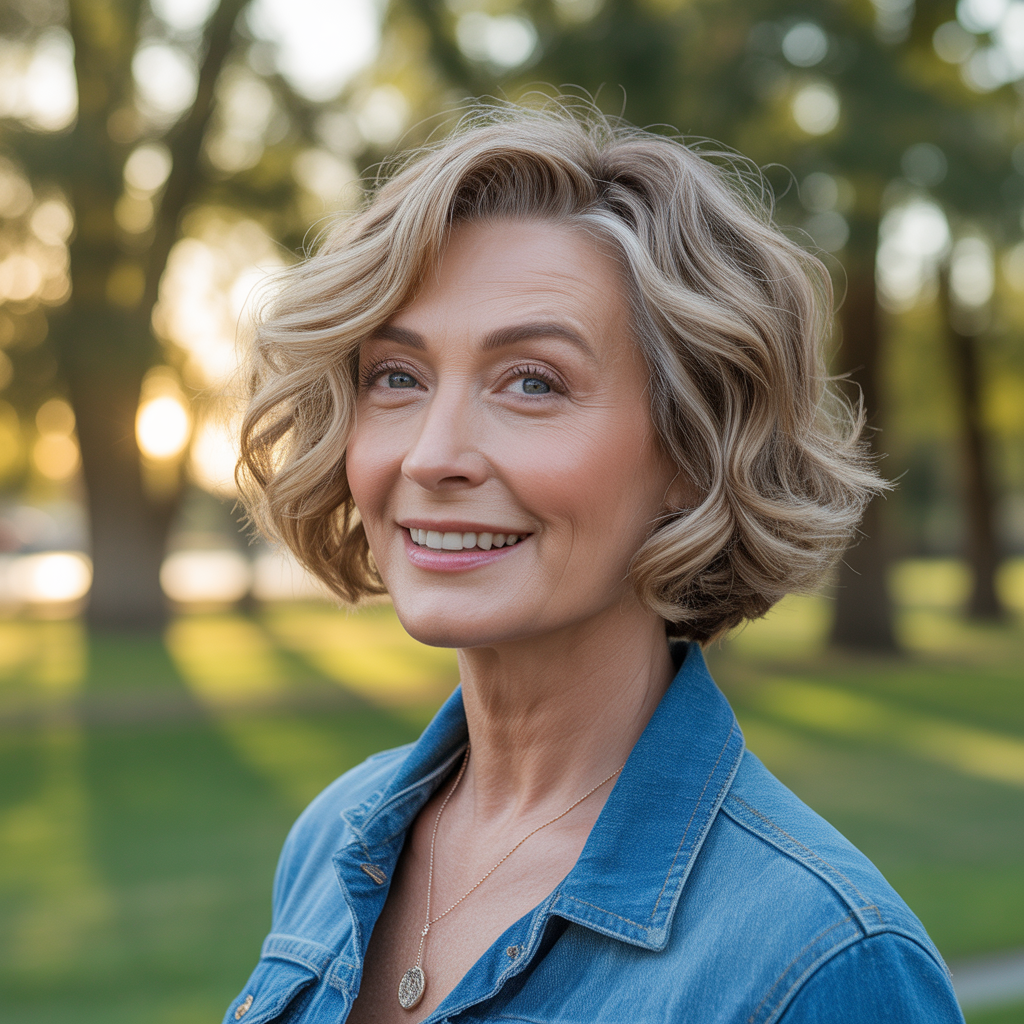 The Best Short Hairstyles Women Over 50 to Look Stylish and Confident 12 Short Wavy Bob