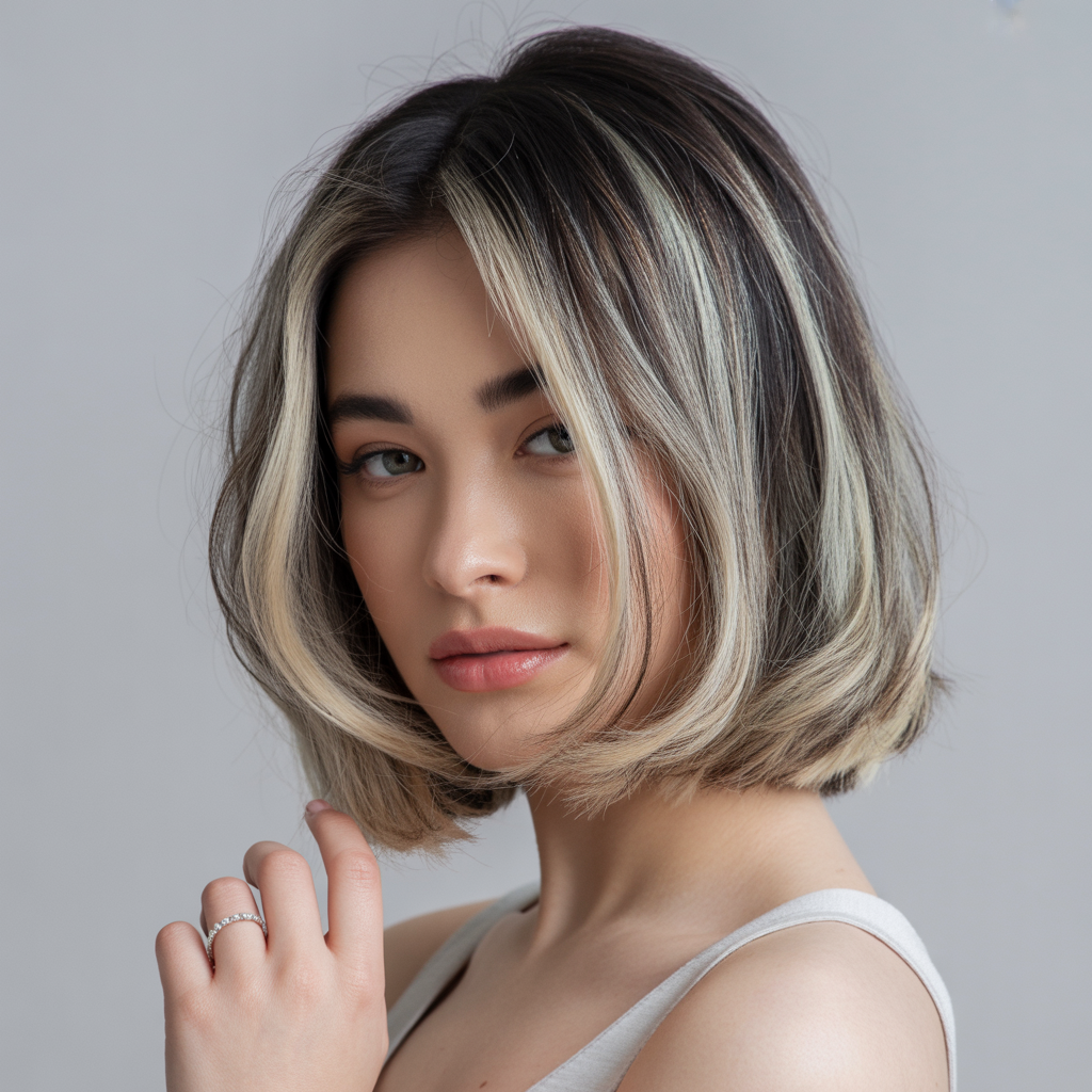 13 Streaky Highlights Hairstyle: Bold & Trendy Hair Color Ideas 3 Ash Blonde Streaks for Cool Tones