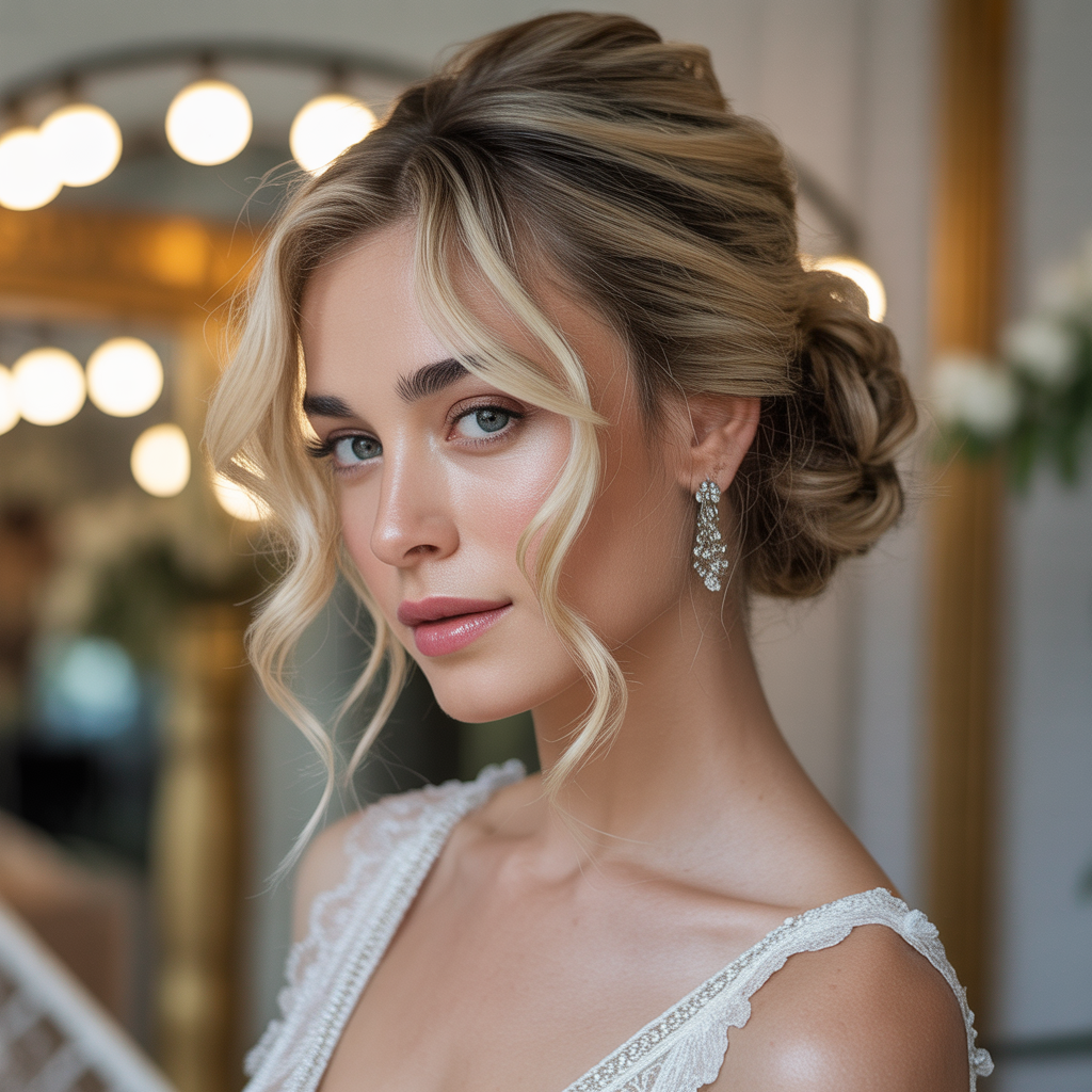 Old Money Blonde Hairstyles: 20 Elegant Ideas That Never Go Out of Style 17 Blonde Updo with Face-Framing Strands