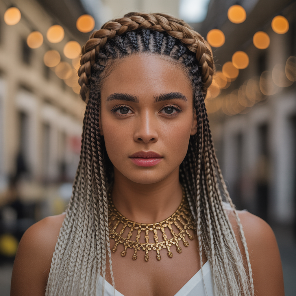 Explore 15 Ideas About Majestic Options for Goddess Cornrows That Elevate Your Look 13 Braided Crown Goddess Cornrows
