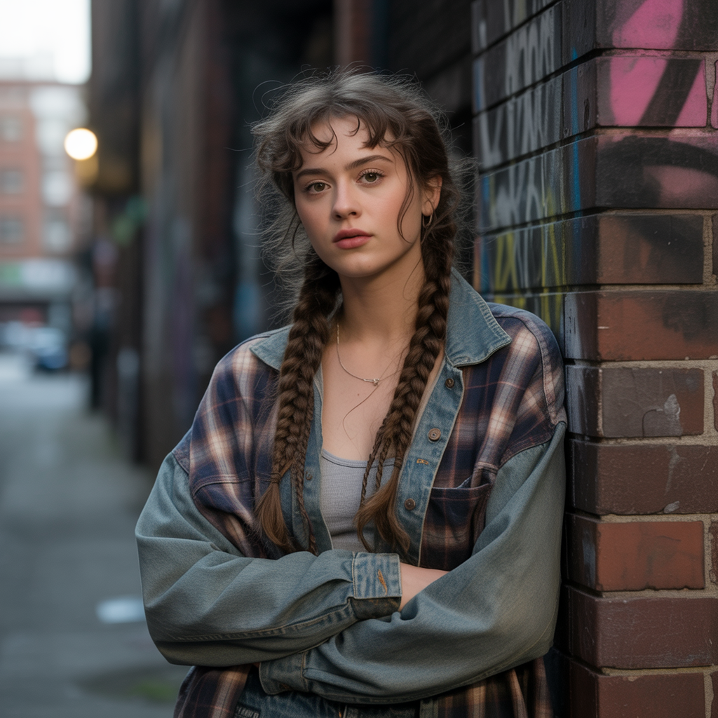 15 Trendy Grunge Hairstyles for Women with Rock-Chic Flair 10 Braided Pigtails with Loose Strands