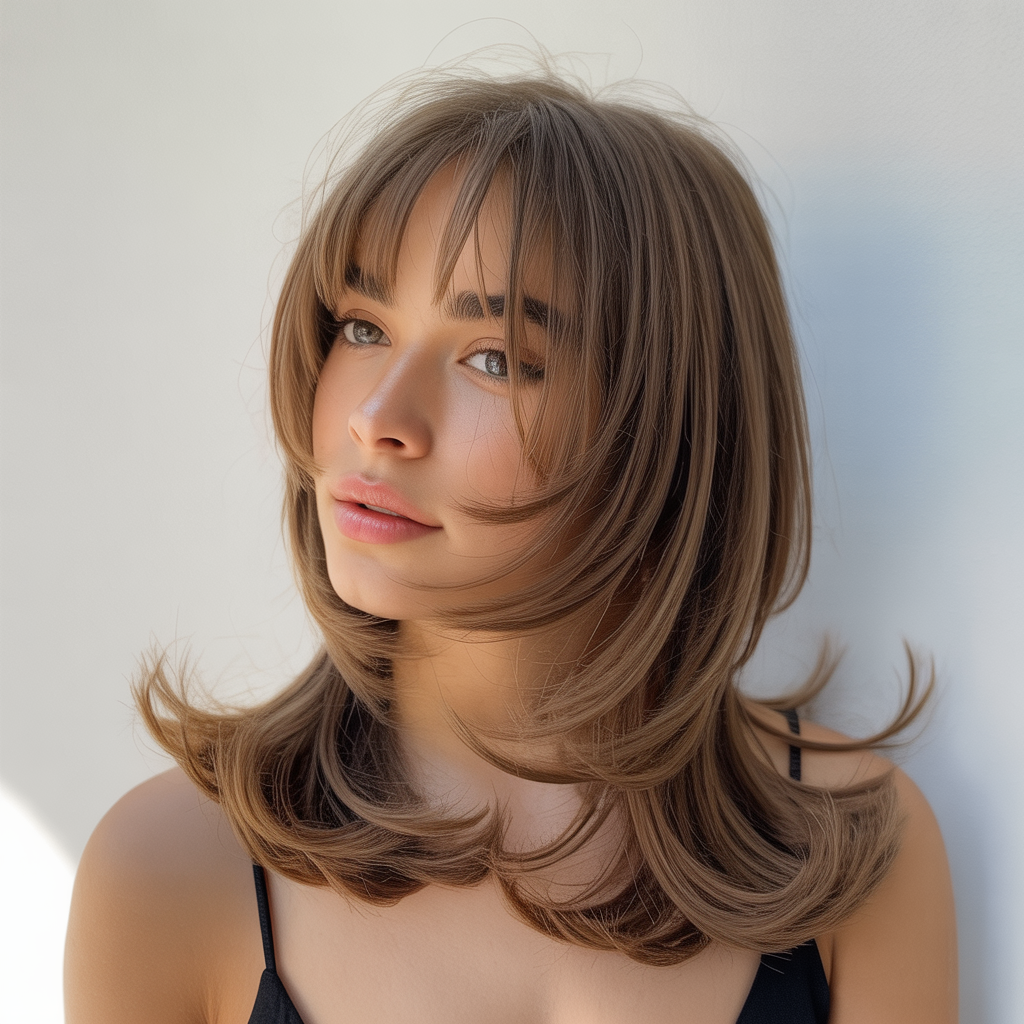 18 Stunning Butterfly Haircut Looks to Boost Volume Instantly 4 Butterfly Cut with Curtain Bangs