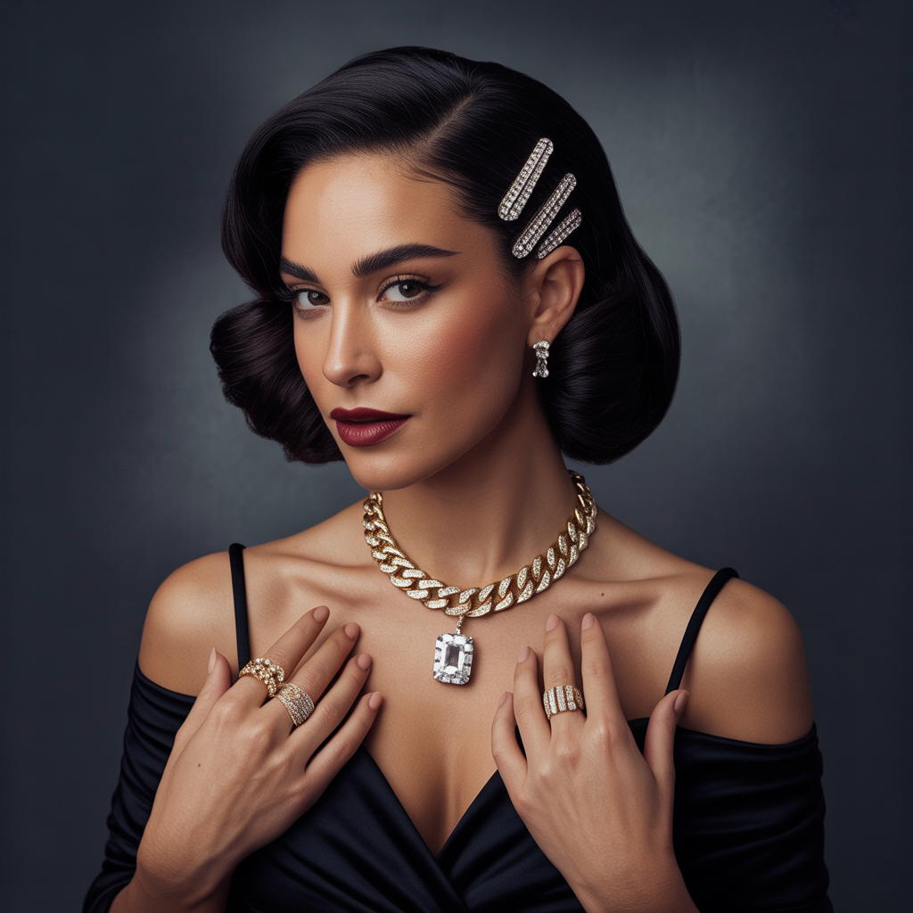 Mob Wife Hairstyles: 20 Bold Ideas to Channel Fierce Glamour 6 Chignon with Statement Clips