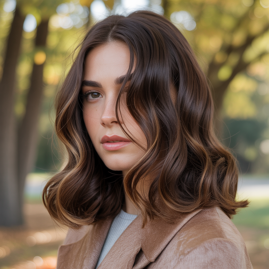 13 Stunning Sun Kissed Brunette Hair Ideas You’ll Love 5 Chocolate Brown with Subtle Gold Accents
