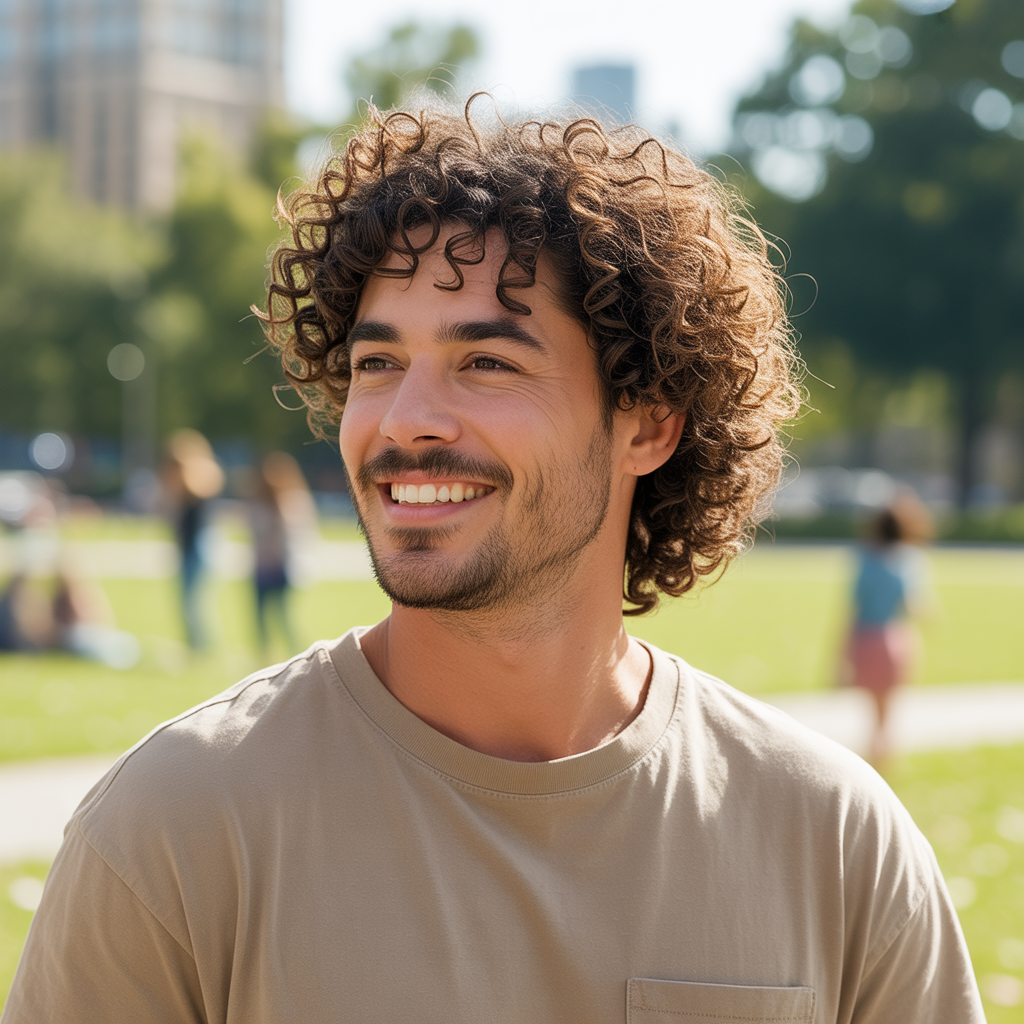 Curly Hair Subtle Mullet