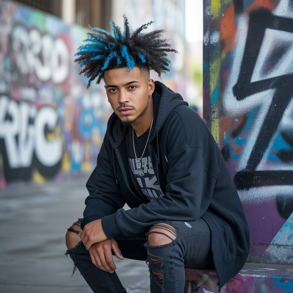 Curly Mohawk Fade