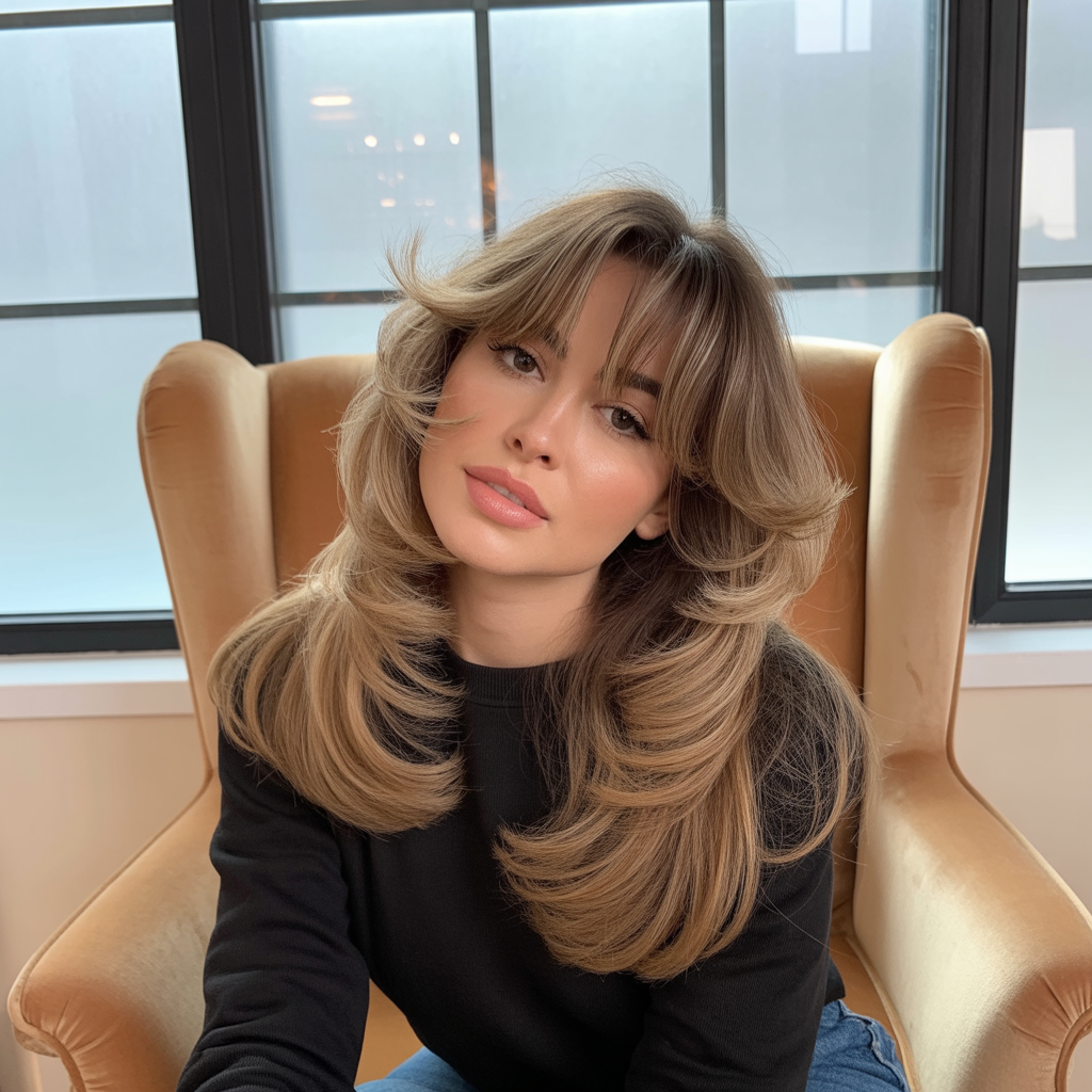 90s Blowout: The Iconic Hairstyle Making a Modern Comeback 3 Curtain Bangs with a Blowout