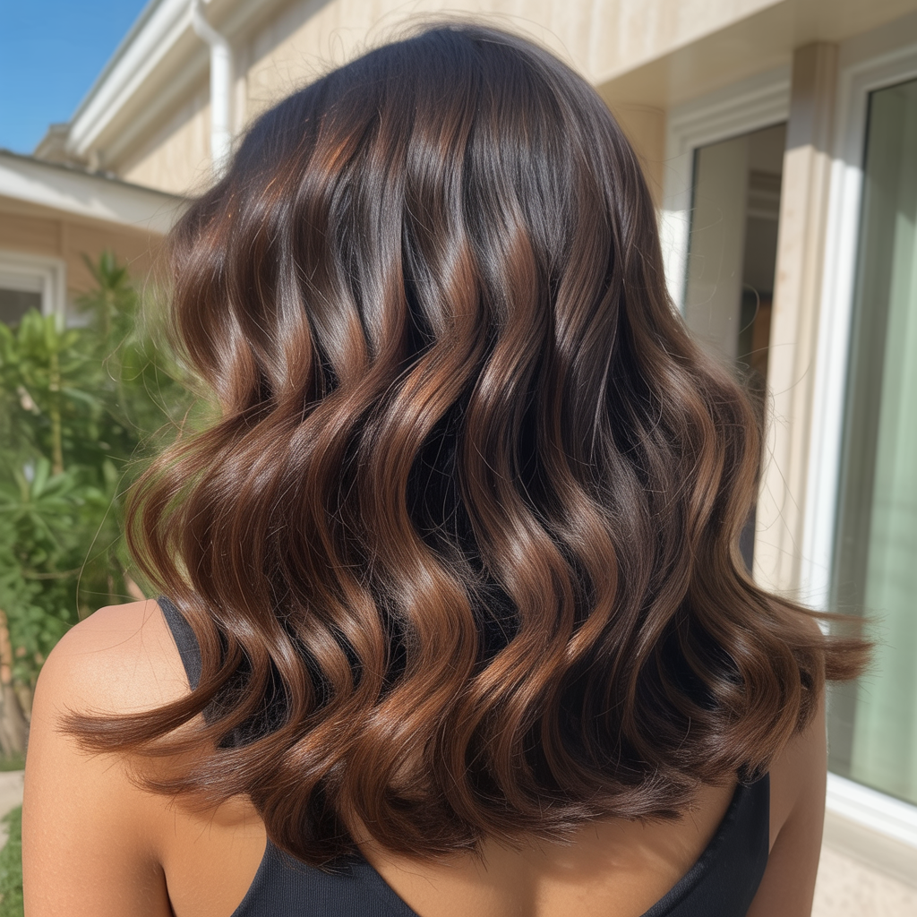 13 Stunning Sun Kissed Brunette Hair Ideas You’ll Love 8 Espresso Brown with Bronze Streaks