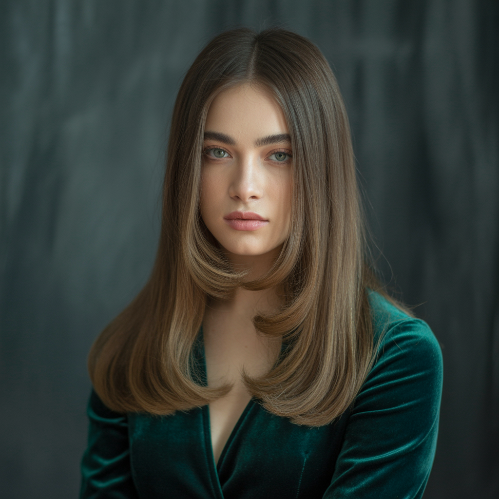Face-Framing Layers with Shine Finish