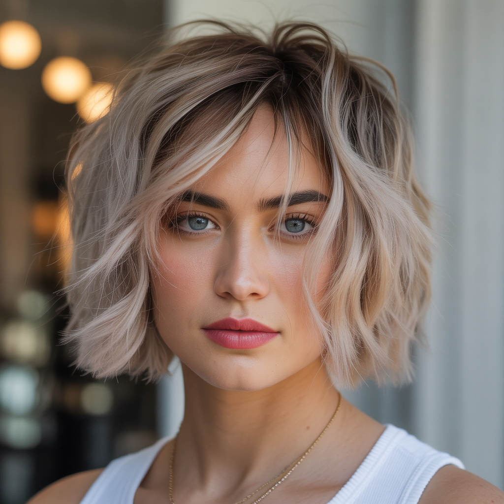 Fluffy Bob with Choppy Ends