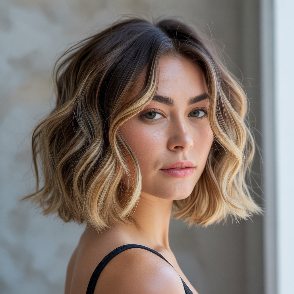 Fluffy Bob with Highlights