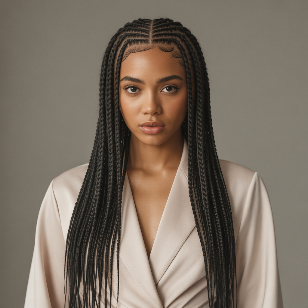 Explore 15 Ideas About Majestic Options for Goddess Cornrows That Elevate Your Look 14 Goddess Cornrows with Middle Part