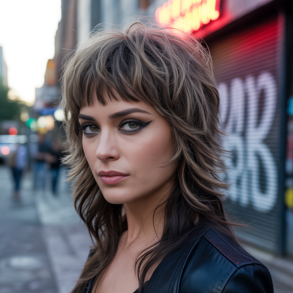 17 Ideas About Gypsy Shag Hairstyles: Layered Cuts You’ll Love 9 Gypsy Shag with Blunt Bangs