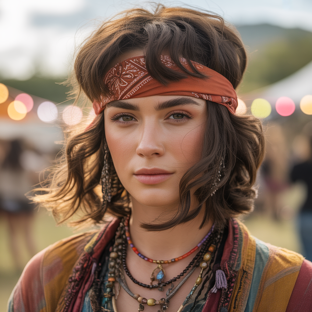 17 Ideas About Gypsy Shag Hairstyles: Layered Cuts You’ll Love 14 Gypsy Shag with Hair Accessories