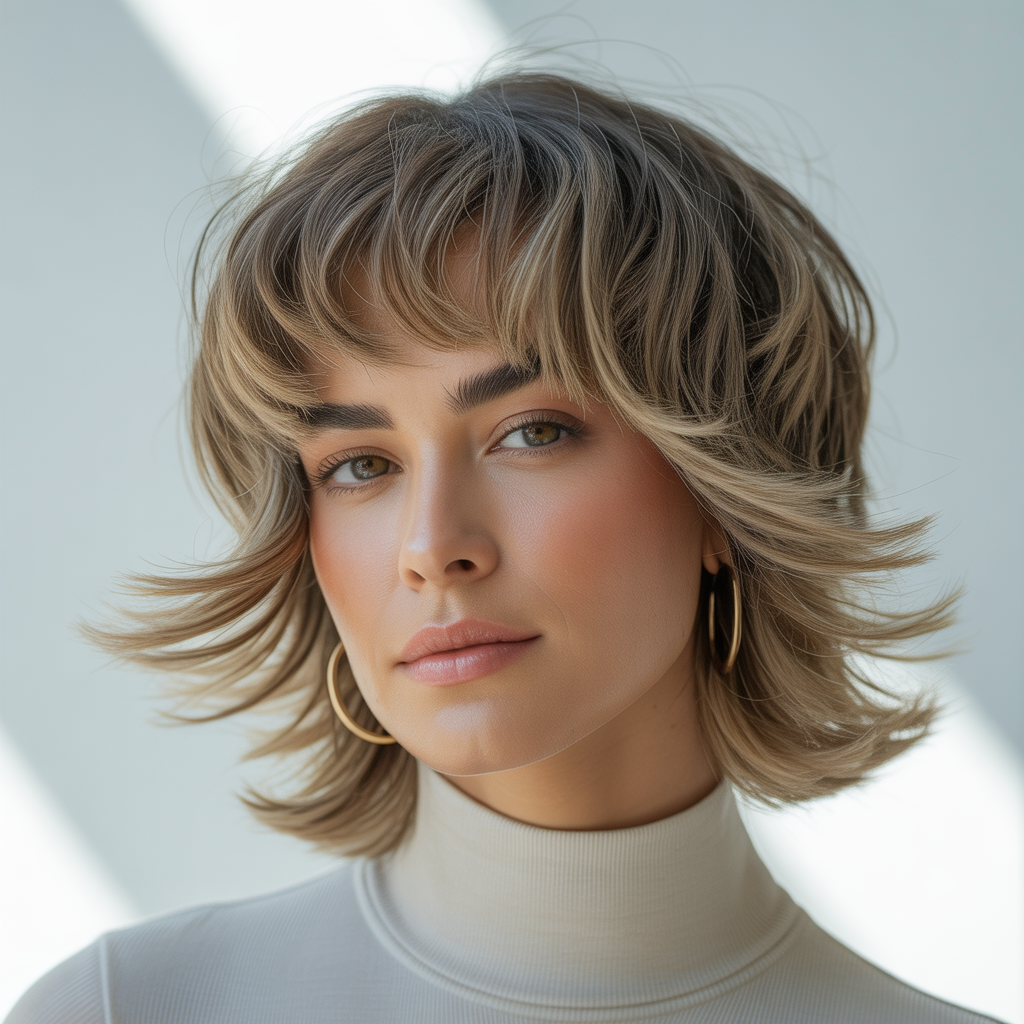 17 Ideas About Gypsy Shag Hairstyles: Layered Cuts You’ll Love 5 Gypsy Shag with Wispy Bangs