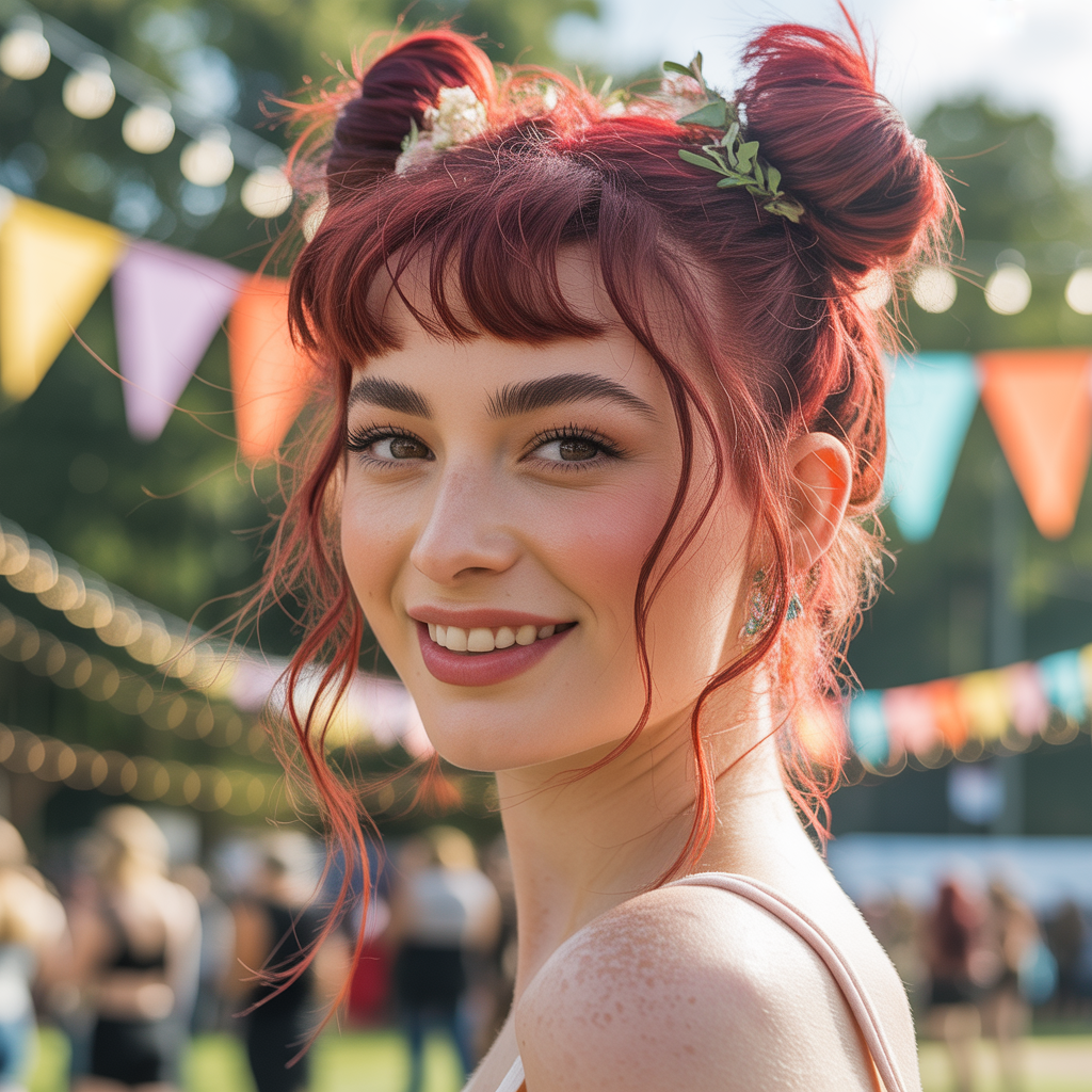 18 Ideas About Bold Cherry Bomb Hairstyles to Rock with Confidence 10 Half-Up Cherry Space Buns