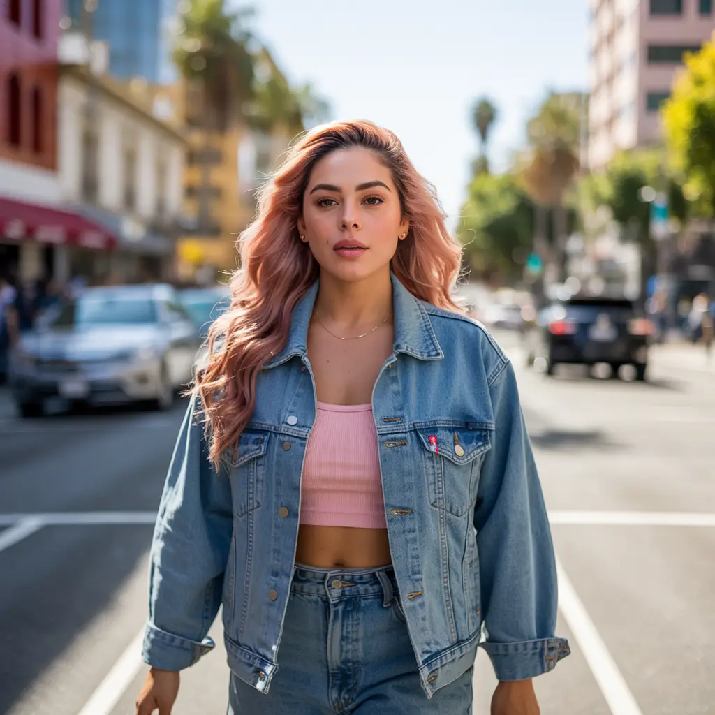 Half-Up Half-Down Pink Hair