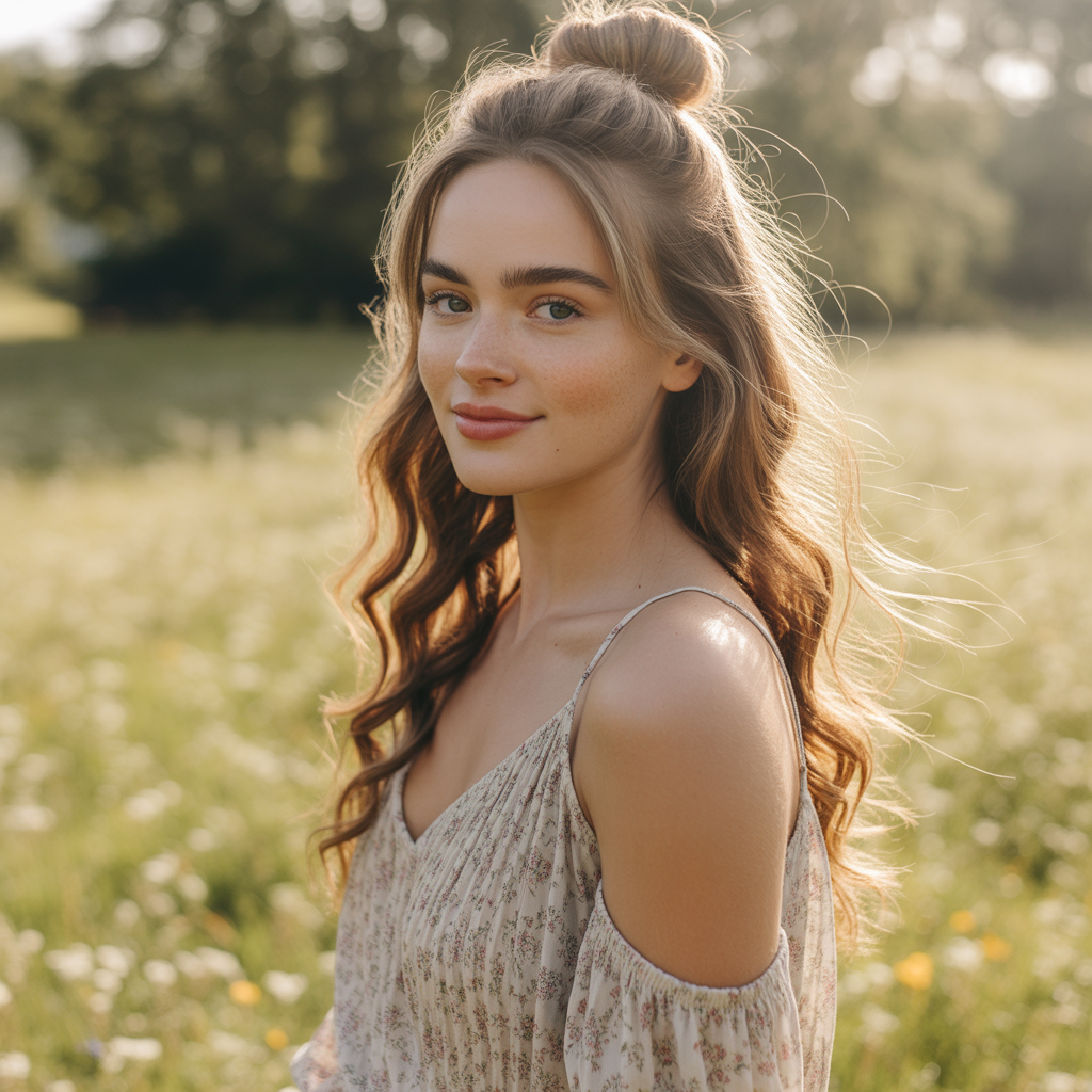 15 Trendy Hairstyles Deep Wave Hair for Every Look 3 Half-Up Half-Down