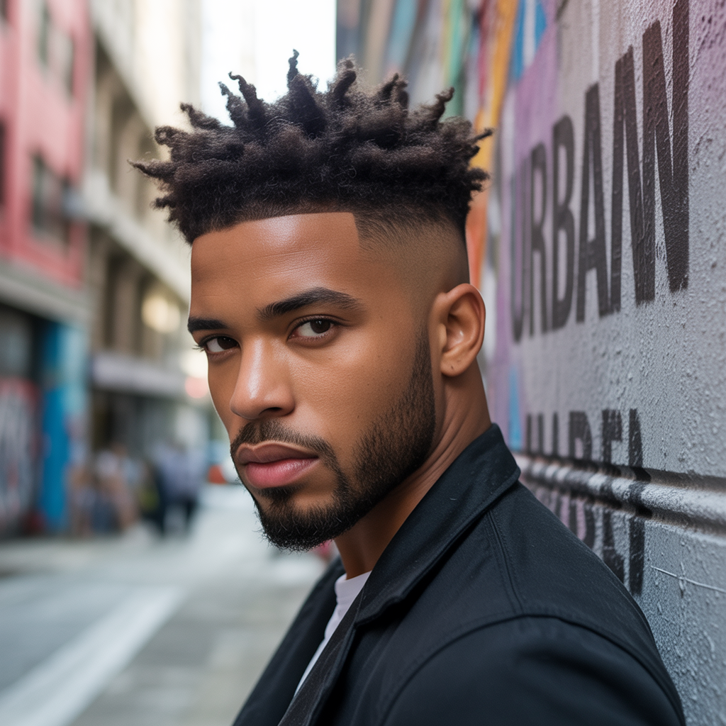 High Fade with Defined Curls