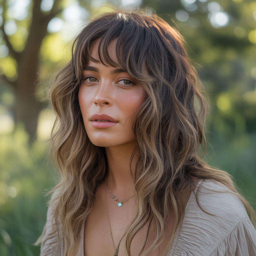 17 Ideas About Gypsy Shag Hairstyles: Layered Cuts You’ll Love 3 Long Gypsy Shag with Bohemian Waves