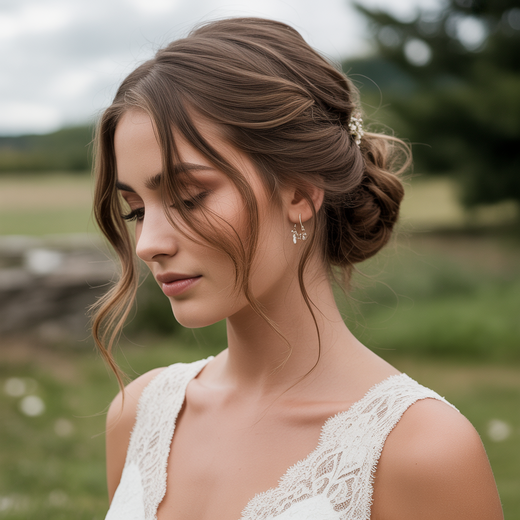 20 Trendy Hairstyles for Bridesmaids That Fit Every Wedding Theme 6 Messy Low Bun