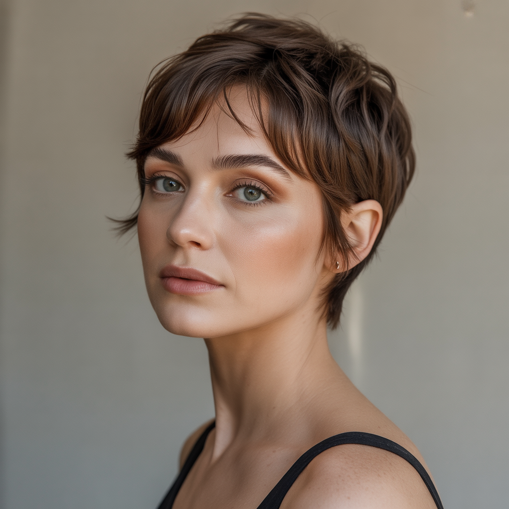 Pixie Cut with Wispy Bangs