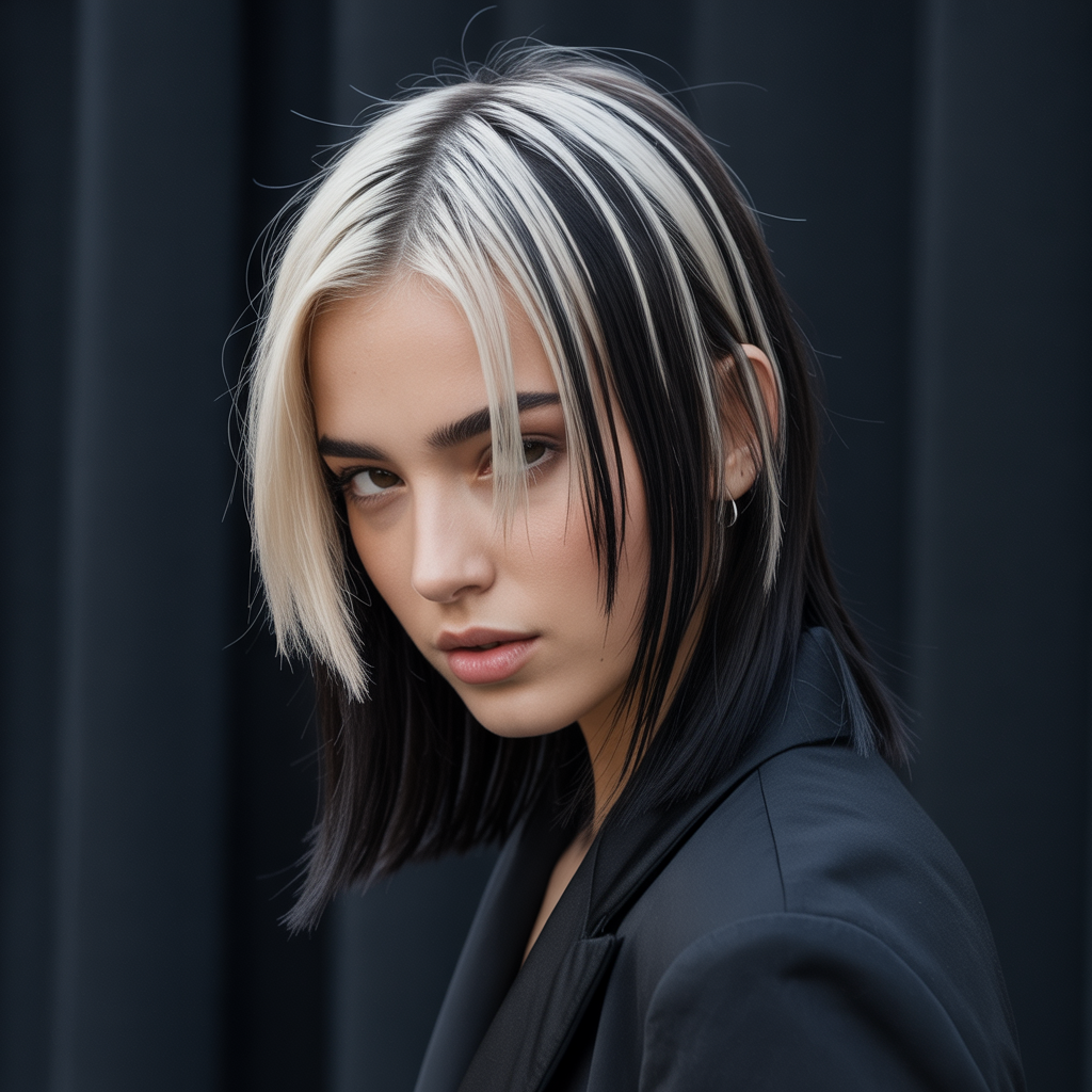 15 Best Chunky Highlights Hairstyles Guide for Bold Contrast 2 Platinum with Black