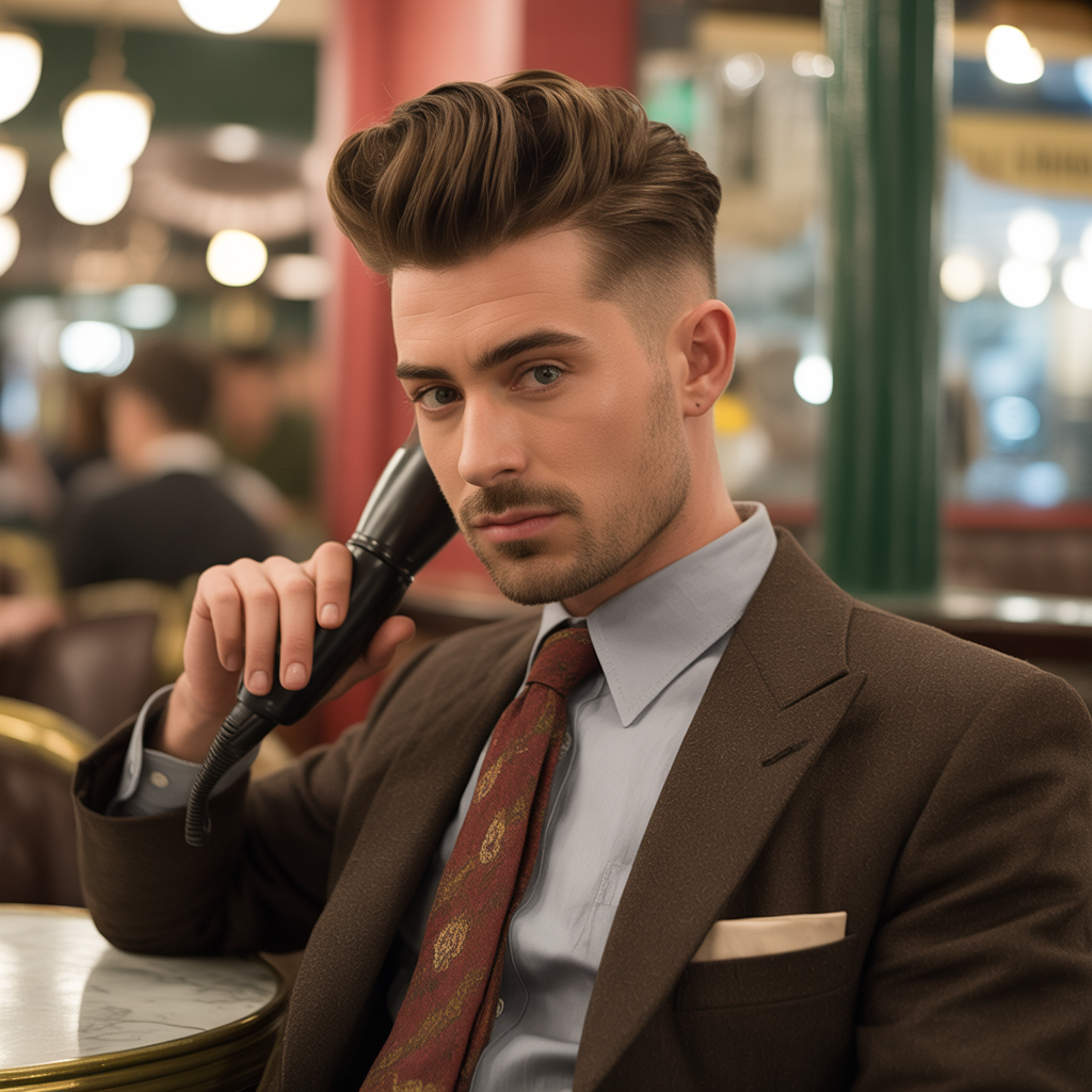 Pompadour with Taper Fade