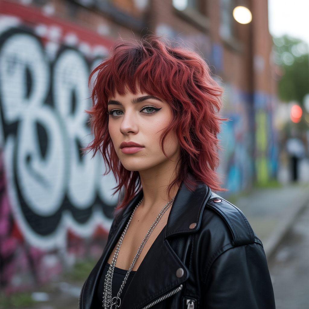 18 Ideas About Bold Cherry Bomb Hairstyles to Rock with Confidence 3 Punk-Inspired Cherry Shag