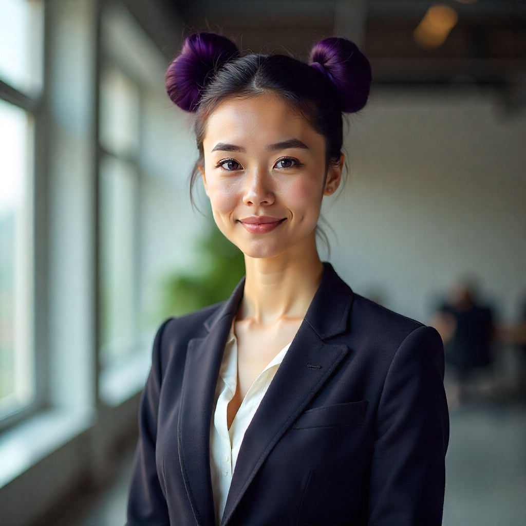 15 Best Hairstyles Purple Hair for Bold & Chic Style 13 Purple Space Buns