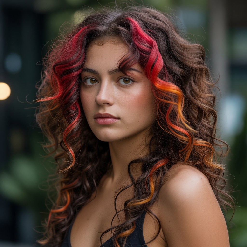 15 Best Chunky Highlights Hairstyles Guide for Bold Contrast 4 Red Streaks with Chocolate Brown