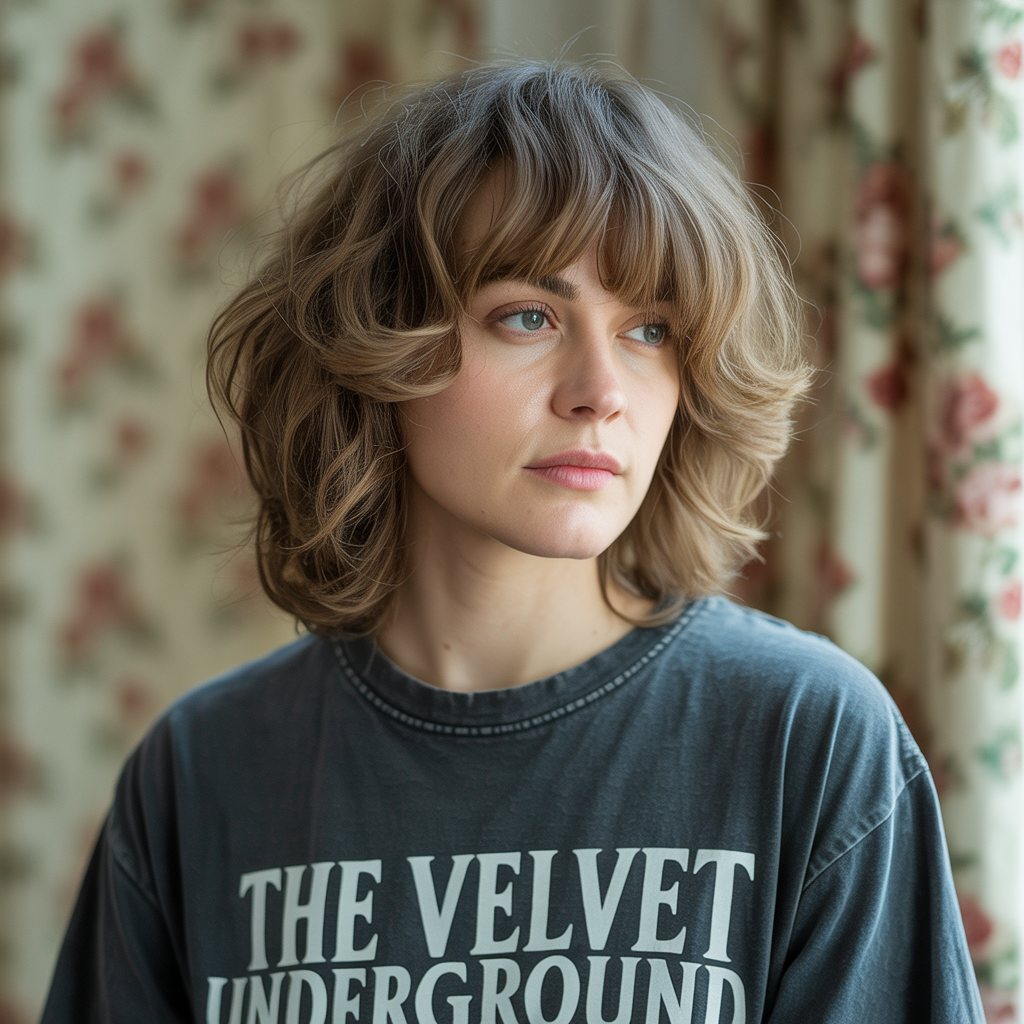 15 Trendy Grunge Hairstyles for Women with Rock-Chic Flair 3 Shag Cut with Curtain Bangs
