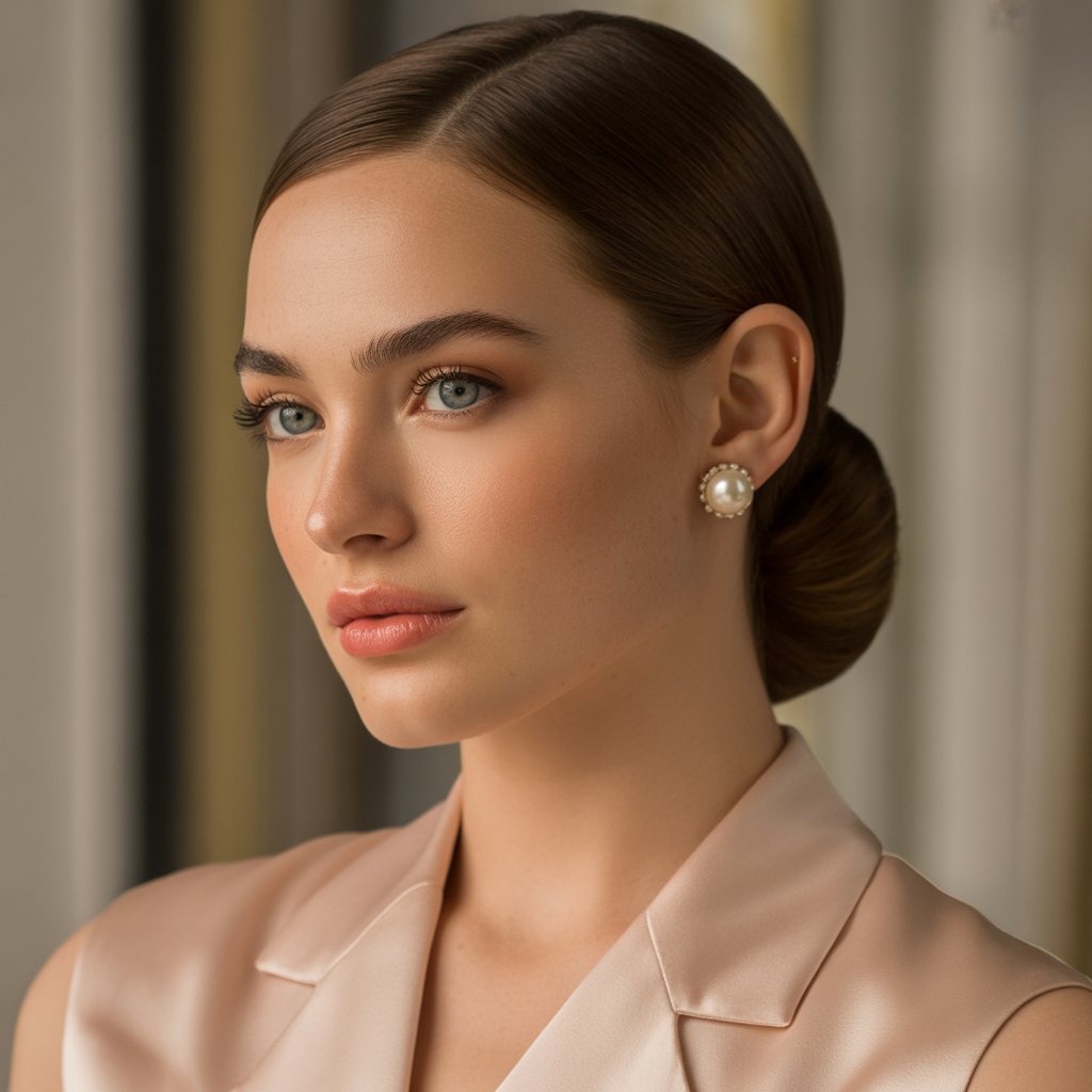 15 Timeless Old Money Brunette Hairstyles for Women 1 Sleek Low Chignon