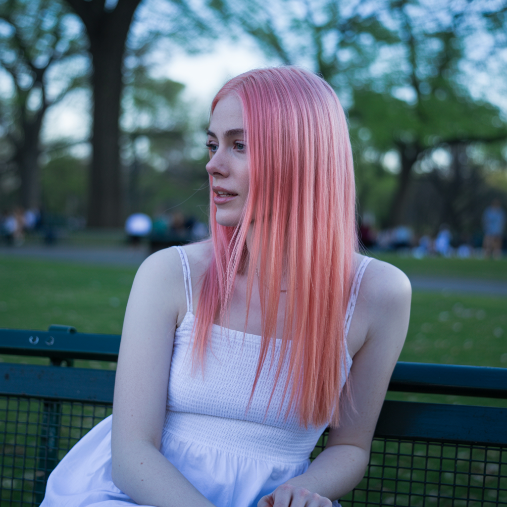 Sleek Straight Pink Hair