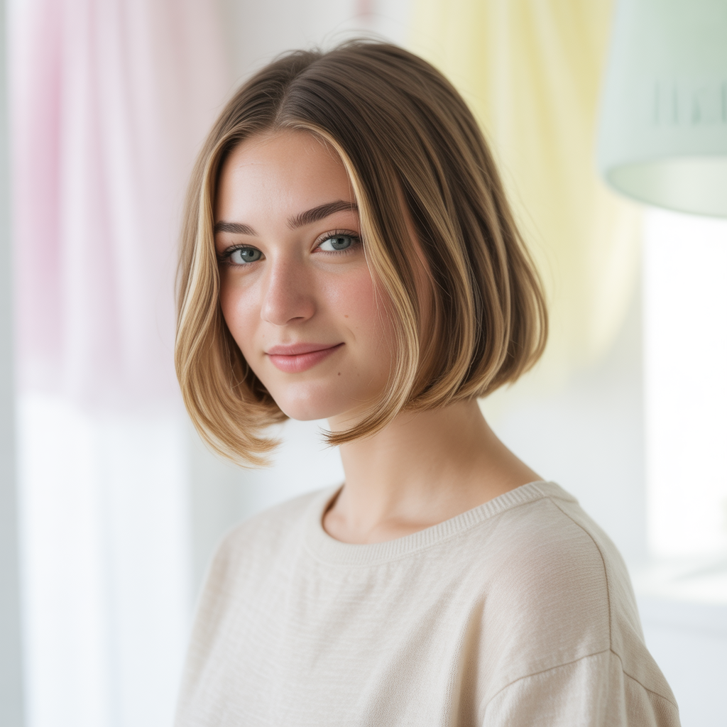15 Best Mom Cut Ideas for Stylish Low-Maintenance Hair 12 Soft Lob with Subtle Highlights