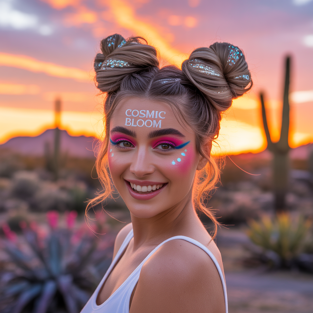 18 Best Trending Coachella Hairstyles for Bold Festival Vibes 2 Space Buns