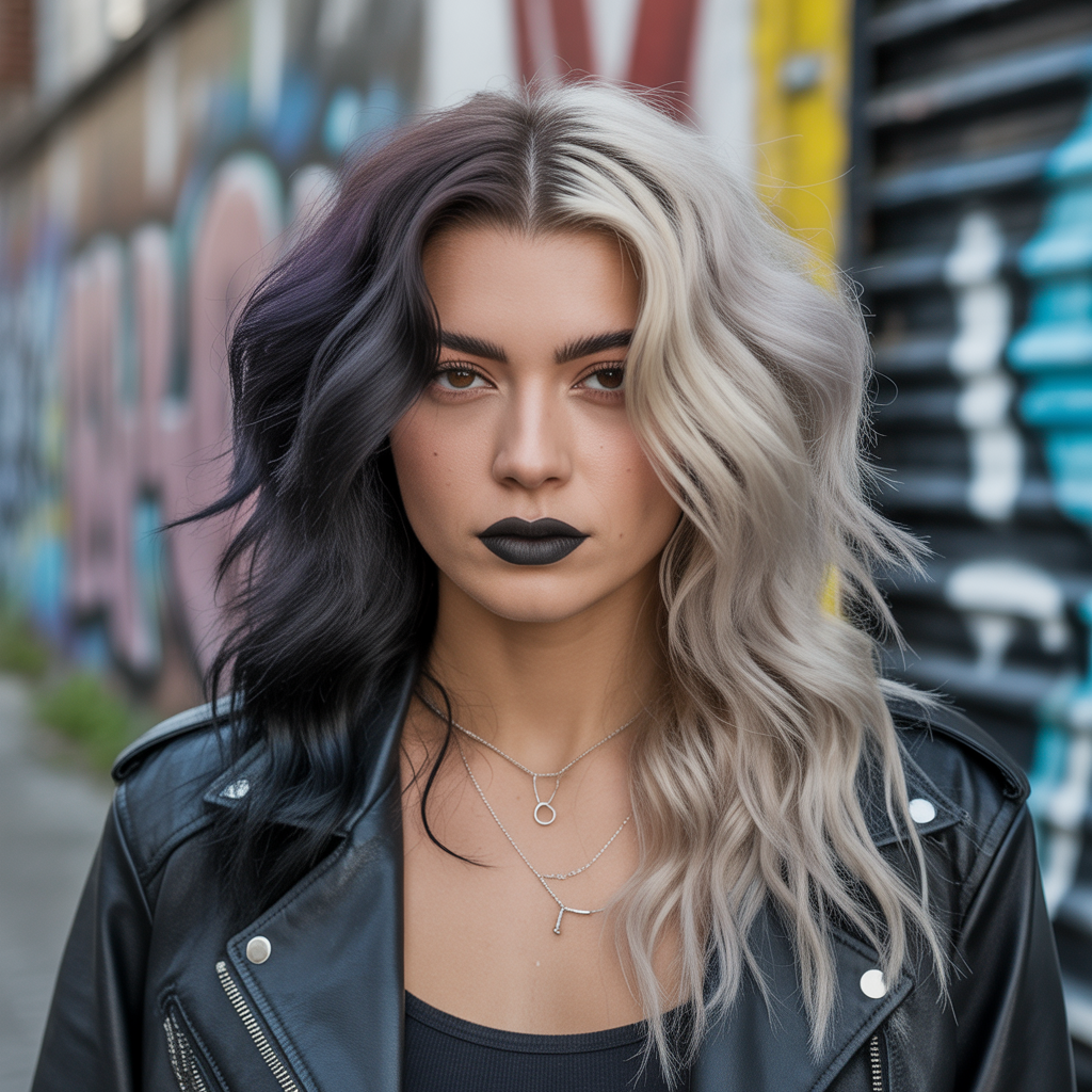20 Bold Hair Dye Ideas for a Stunning Makeover 6 Split-Dye Drama