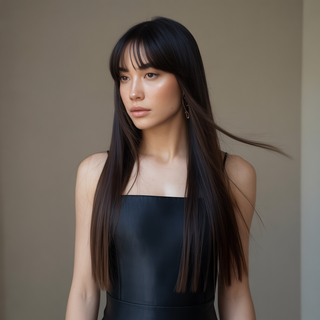 Straight Hair with Wispy Bangs
