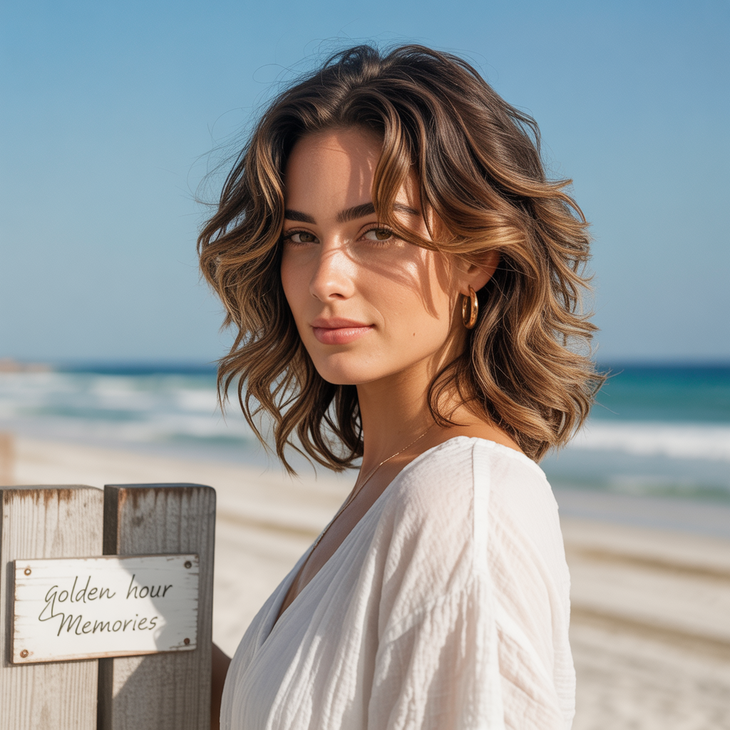 13 Stunning Sun Kissed Brunette Hair Ideas You’ll Love 9 Sun Kissed Brunette with Beach Waves