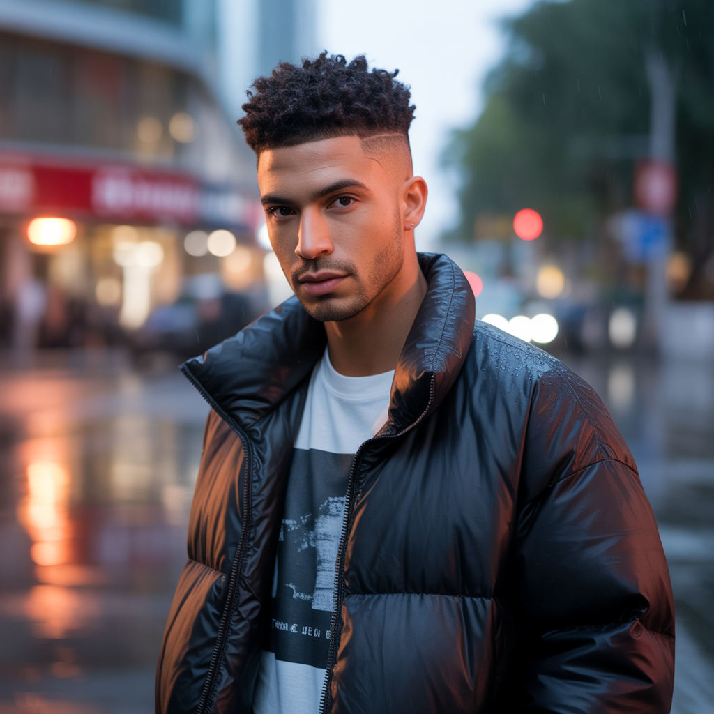 Tight Curls with Low Skin Fade