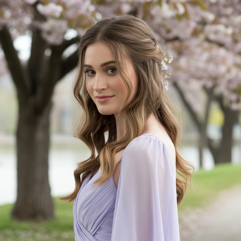 20 Trendy Hairstyles for Bridesmaids That Fit Every Wedding Theme 18 Twisted Half Updo
