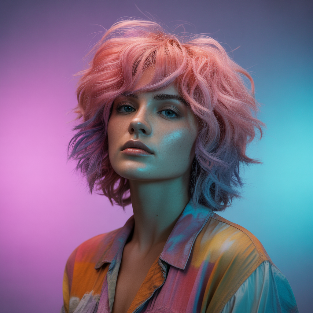 17 Ideas About Gypsy Shag Hairstyles: Layered Cuts You’ll Love 11 Vibrant Gypsy Shag with Bold Colors