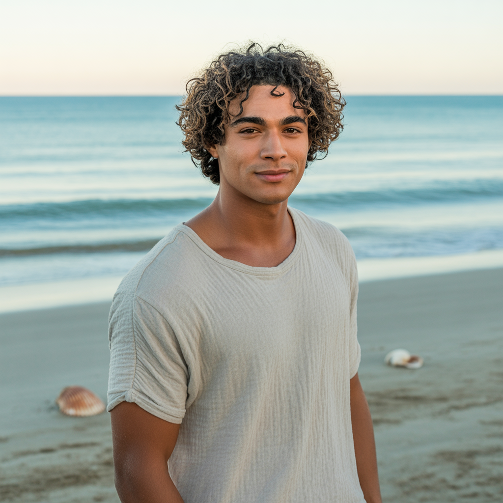 Wavy Subtle Mullet Men’s Look