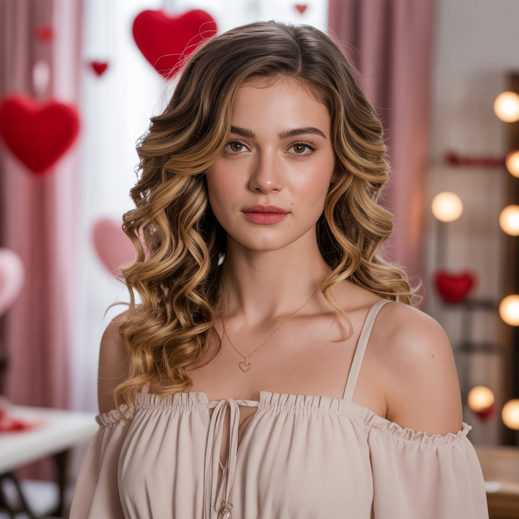 20 Stunning Ideas On Valentines Hairstyles for a Romantic Date Night 1 a beautiful young woman with long soft