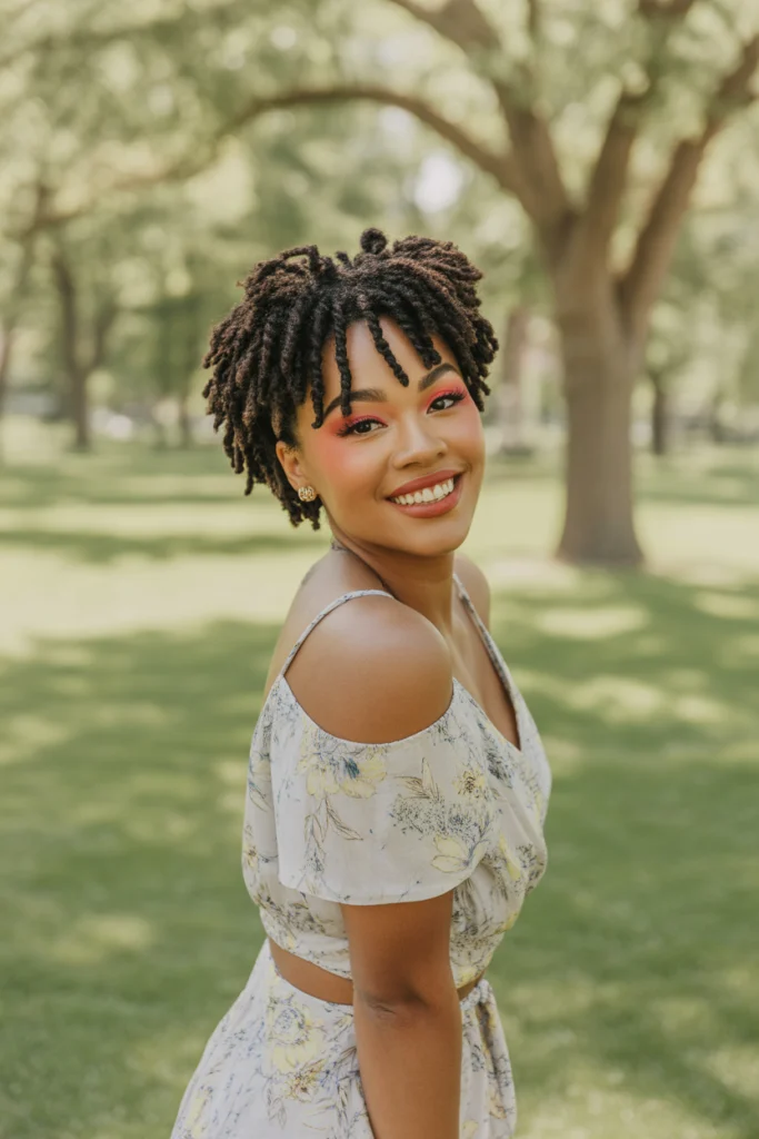 Best 10 Loc Styles Short Hair Ideas You’ll Love 3 a bright and airy outdoor portrait photo 3sTCXKG1QvmKEJQQGDmvkw QUIqofKkQauyteQWw DbMg