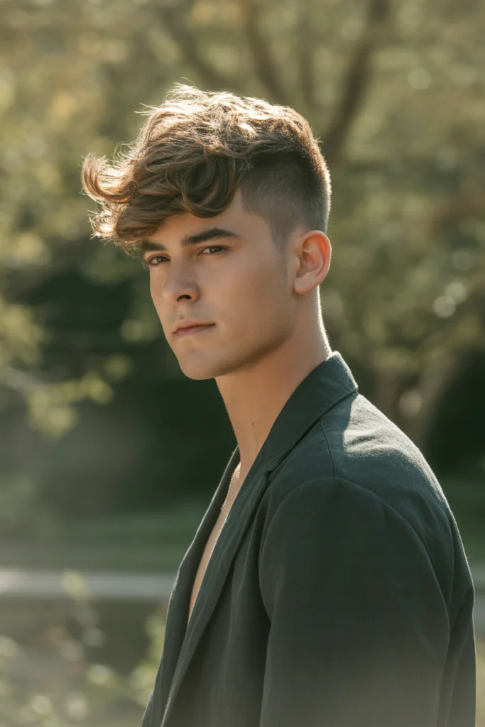 Stylish & Bold: 20 Wolf Cut Men Ideas to Try 17 a cinematic portrait photograph captures 1p9X8VJhTUmlcuL drkYlw s898BhFGSbuMEOtqDqaLeA 1
