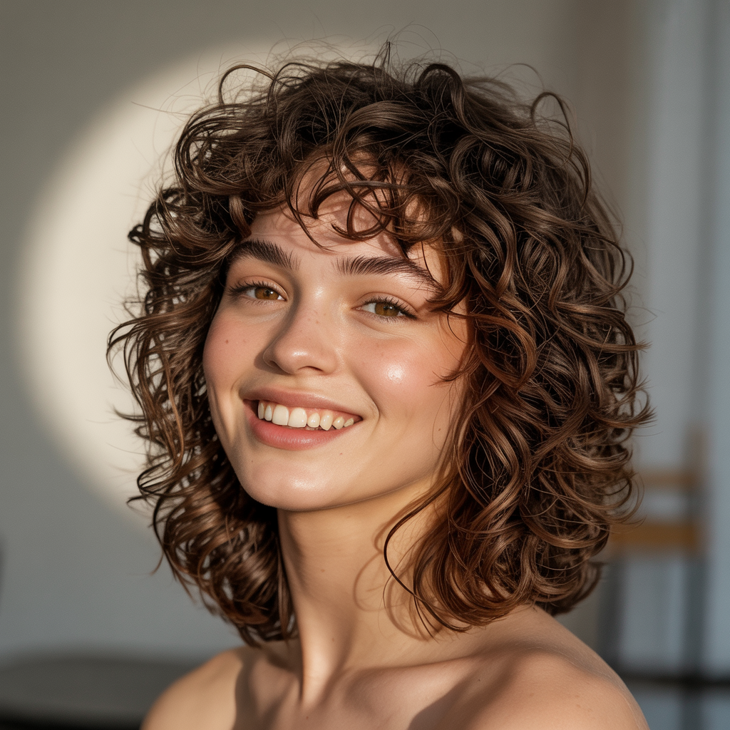 Medium Shag Haircuts: 13 Inspiring Styles for Texture & Movement 3 a luminous studio portrait photograph of hmU9RWB5TdmUxirybTpT1Q 90gYEvbyQ5 6wfMWLAEEg
