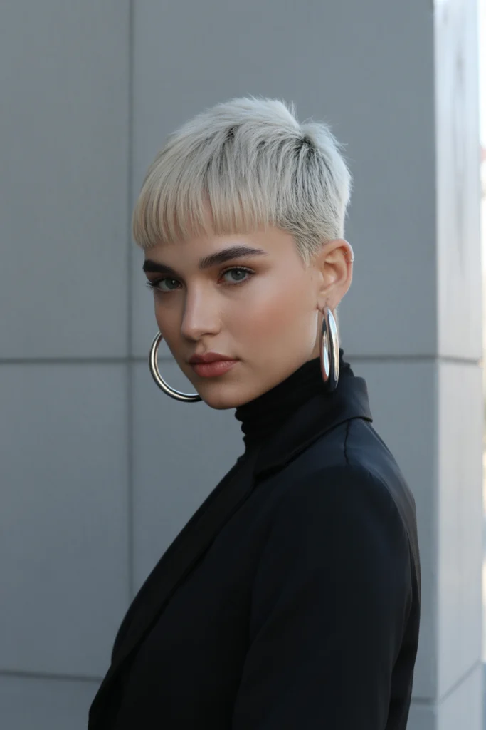 15 Wolf Cut with Curtain Bangs Ideas That Are Seriously Trending 5 Short Wolf Cut with Micro Curtain Bangs