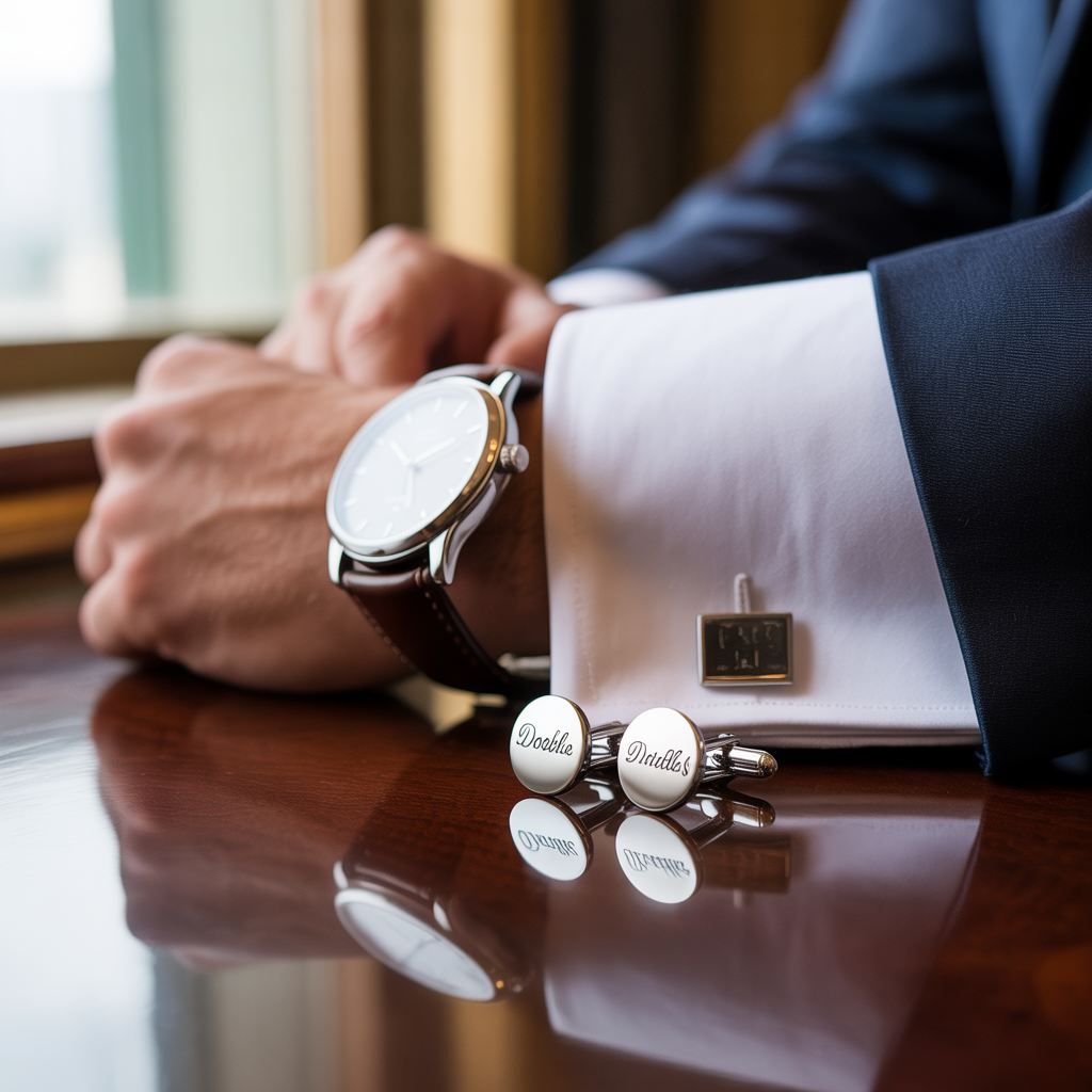 20 Beautiful Getting Ready Wedding Photos to Inspire 8 Groom’s Cufflinks and Watch