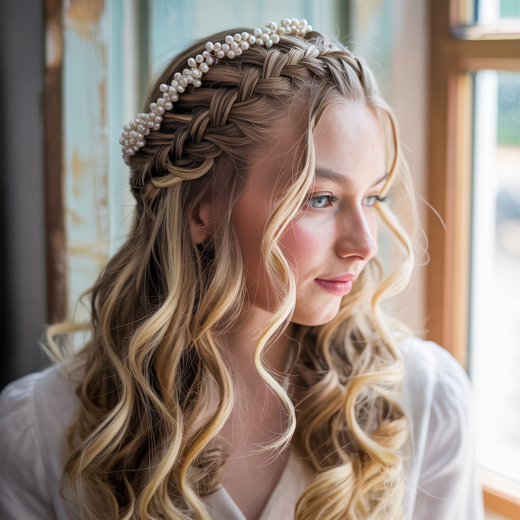 20 Stunning Wedding Braid Hairstyles for Every Bride 3 Boho Waterfall Braid with Waves